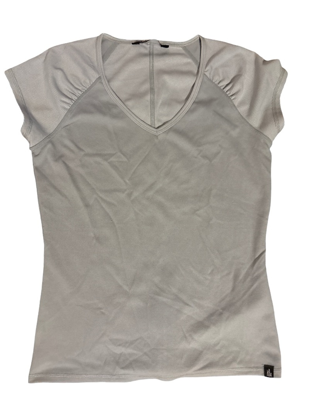 The North Face Women's Light Gray V-Neck Short Sleeve Tee